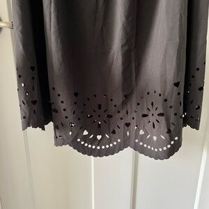 Black cold shoulder dress.